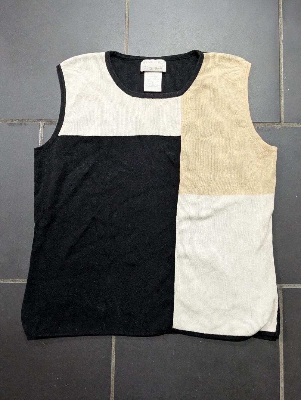geometric sleeveless cotton sweater